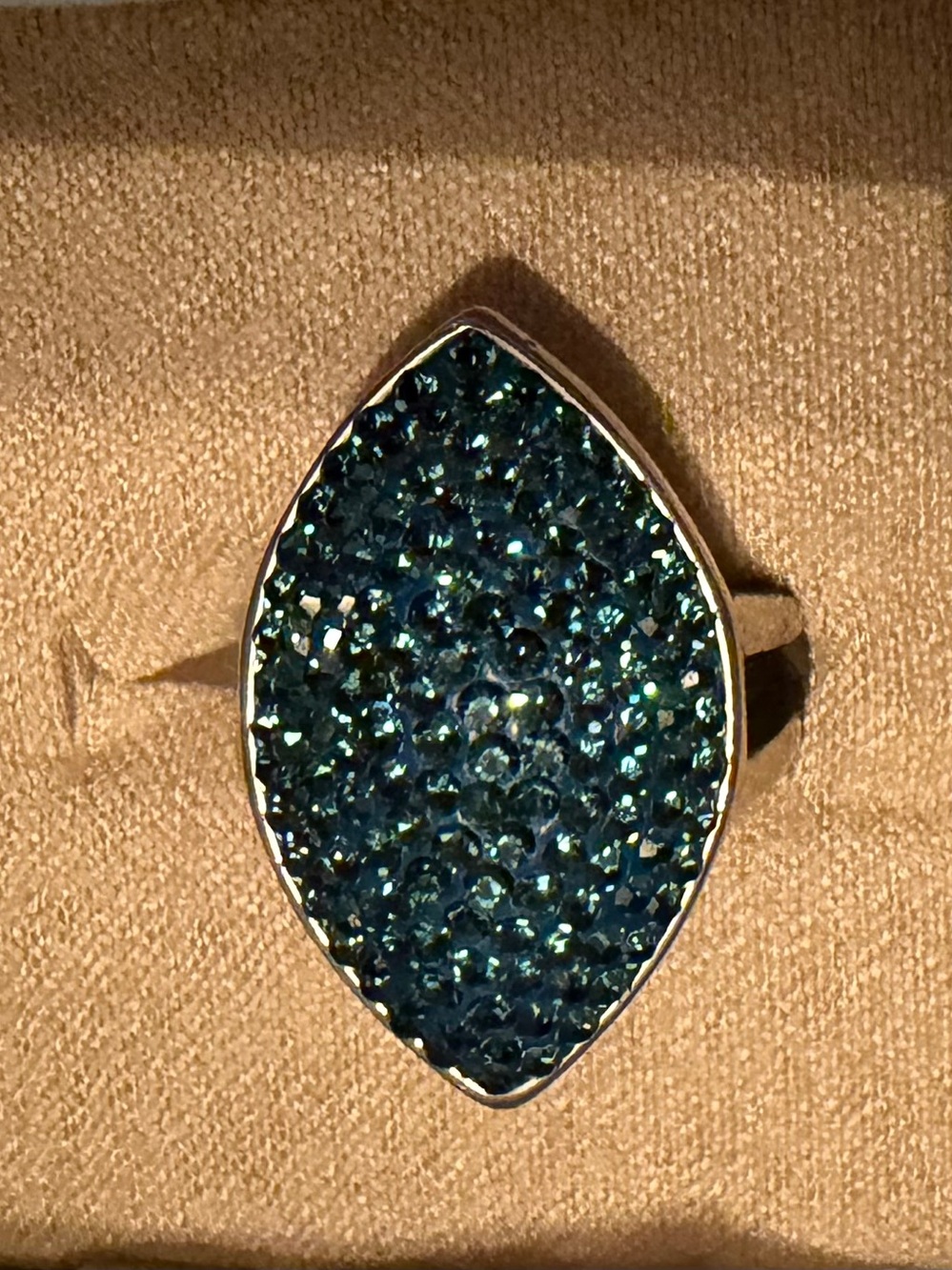 Sparkling Blue Druzy Ring - Women Jewelry